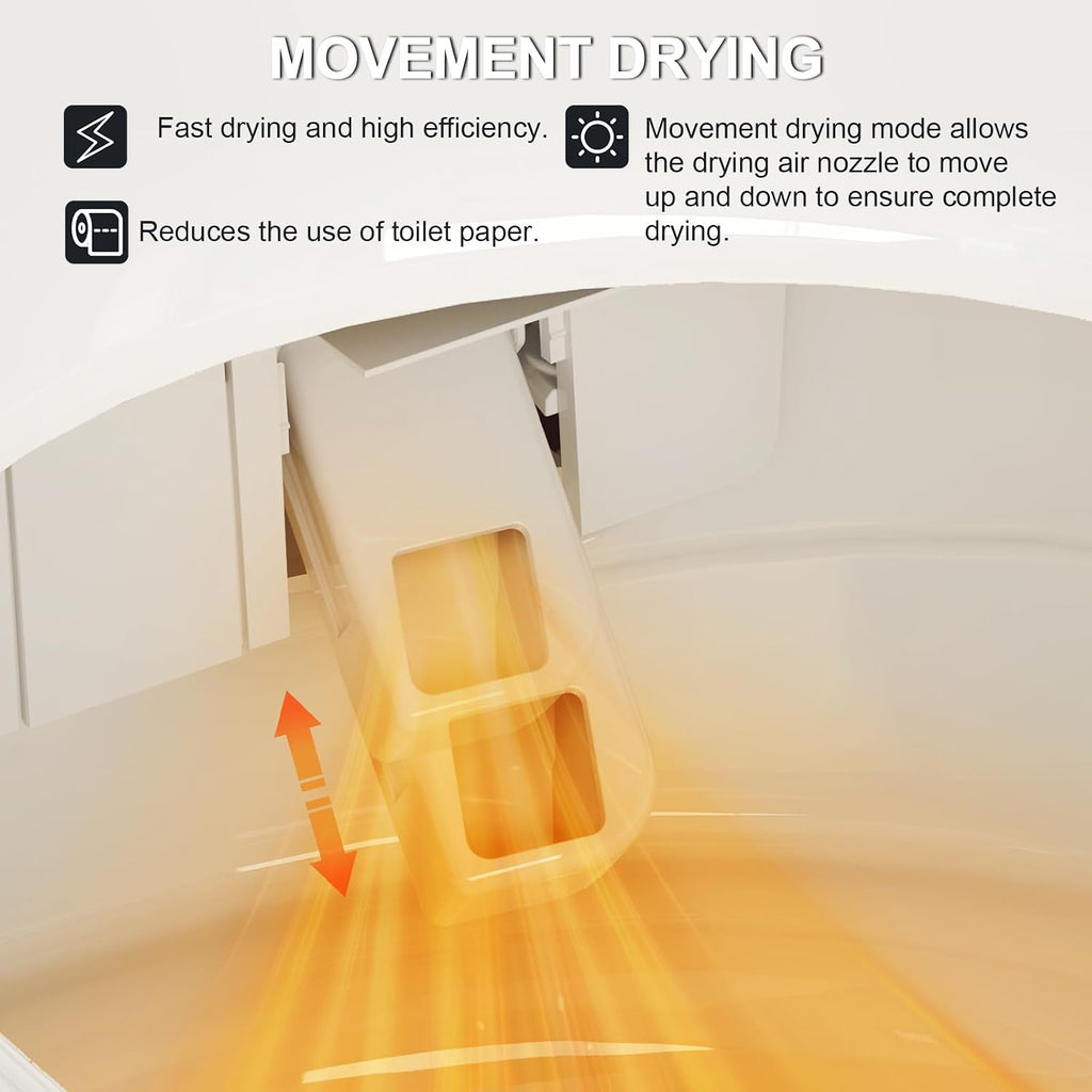 Hawkrown Smart Toilet with Built-in Tank and Pump-assisted Flushing, Foot Sensor Operation, Heated Seat, Dryer, Multiple Cleaning Modes, Digital Display (ST-PRO)