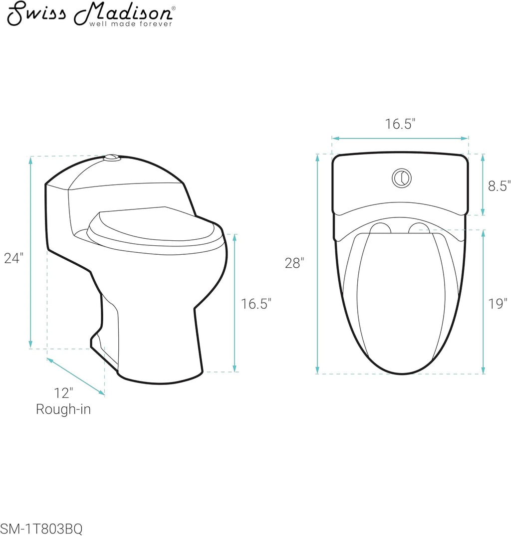 Chateau One-Piece Elongated Dual-Flush Toilet in Bisque 1.1/1.6 gpf