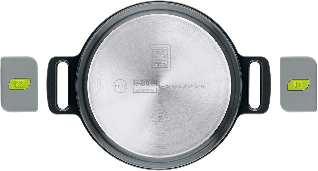 BRA COOKWARE Life Ceramic Nonstick Sauté Pan w/Glass Lid | 12.6 Inch 4.79 Quart Recycled Aluminum Deep Pan | Dual-Handle Braiser | Ceramic Non-Stick Coating | PFOA Free | All Cooktops & Oven Safe