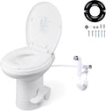 Yescom RV Toilet with Bidet Spray for Motorhome Caravan 20' High Gravity Flush Travel Tailer Toilets Portable Restroom Toilet Fits for Marine