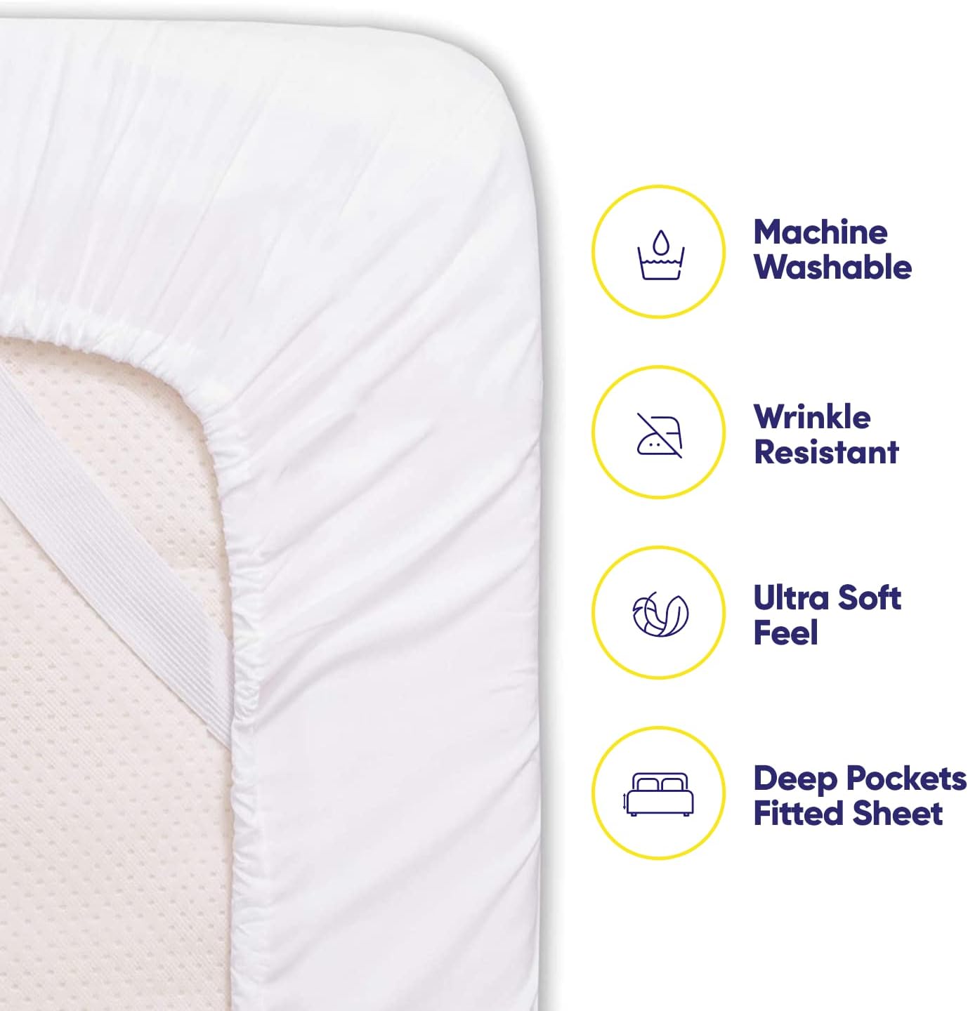 Queen Sheets White - 6 Piece 1500 Supreme Collection Fine Brushed Microfiber Deep Pocket Queen Sheet Set Bedding - 2 Extra Pillow Cases, Great Value, Queen, White (Pack of 5)