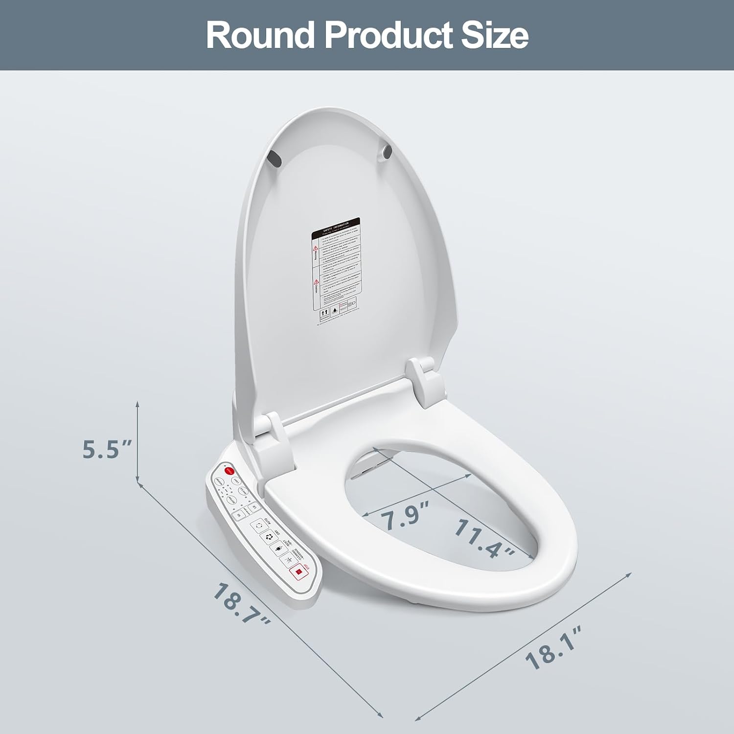 ZMJH ZMA102D Bidet Toilet Seat, Round Smart Unlimited Warm Water, Vortex Wash, Electronic Heated, Warm Air Dryer, Rear and Front Wash, LED Light, Need Electricity, White, (Round)