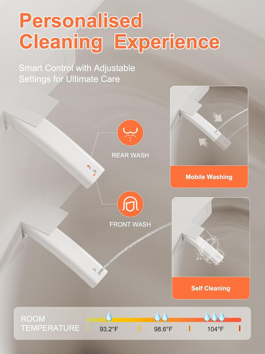 Smart Toilet with Bidet Bulit in - Auto Open/Close Lid, Heated Seat, Dryer, Night Light, Dual Auto Flush, Foot Sensor Operation, Modern Elongated One-Piece ADA Height Toilet for Bathrooms