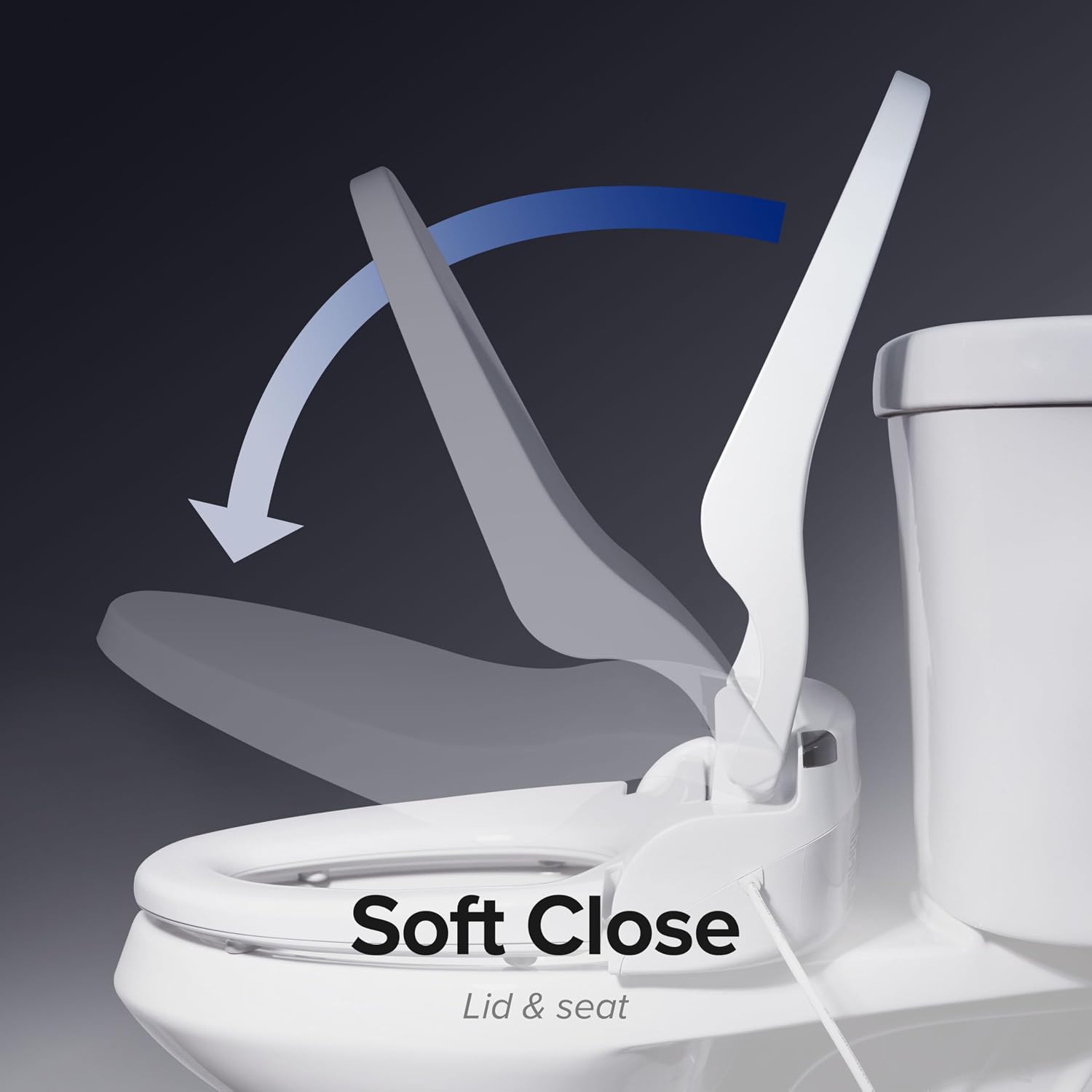 SmartBidet® SB-2400 Advanced Electric Smart Bidet Slim Profile Seat in Elongated White with Remote Control, LED Night Light, Stainless Steel Nozzle, Heated Seat, Warm Dryer