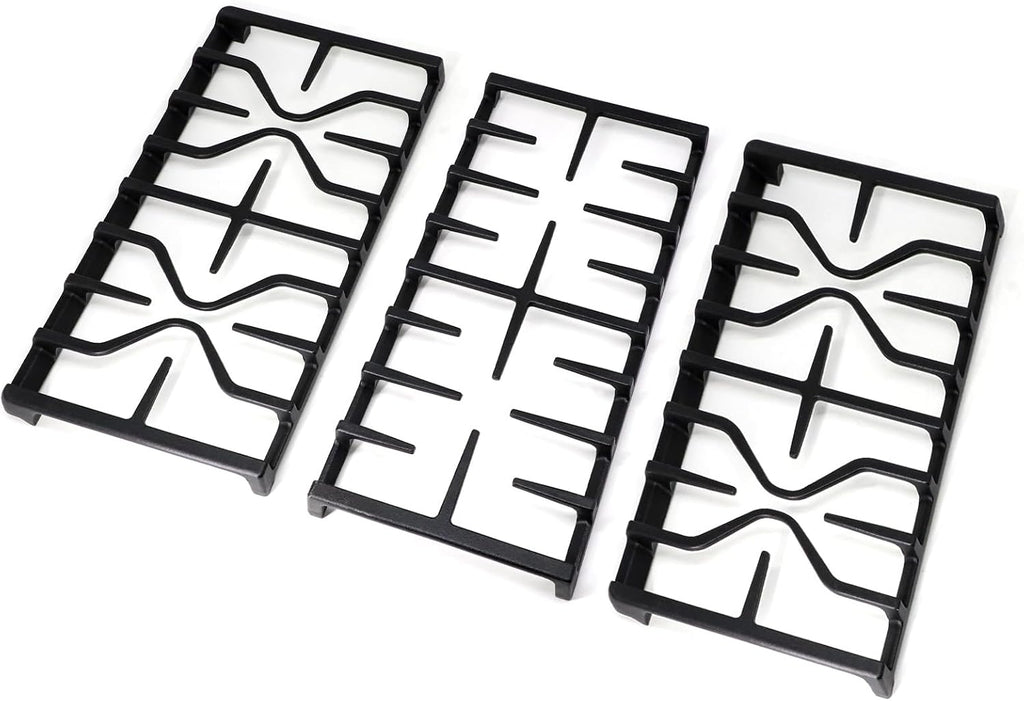 Criditpid WB31X27151 Side Grate & WB31X27150 Center Grate Kit Replacement Parts for GE Stoves, General Electric Gas Range Burner Grate for JGBS66REKSS JGB735SPSS JGBS86SPSS, 2+1 Pack.