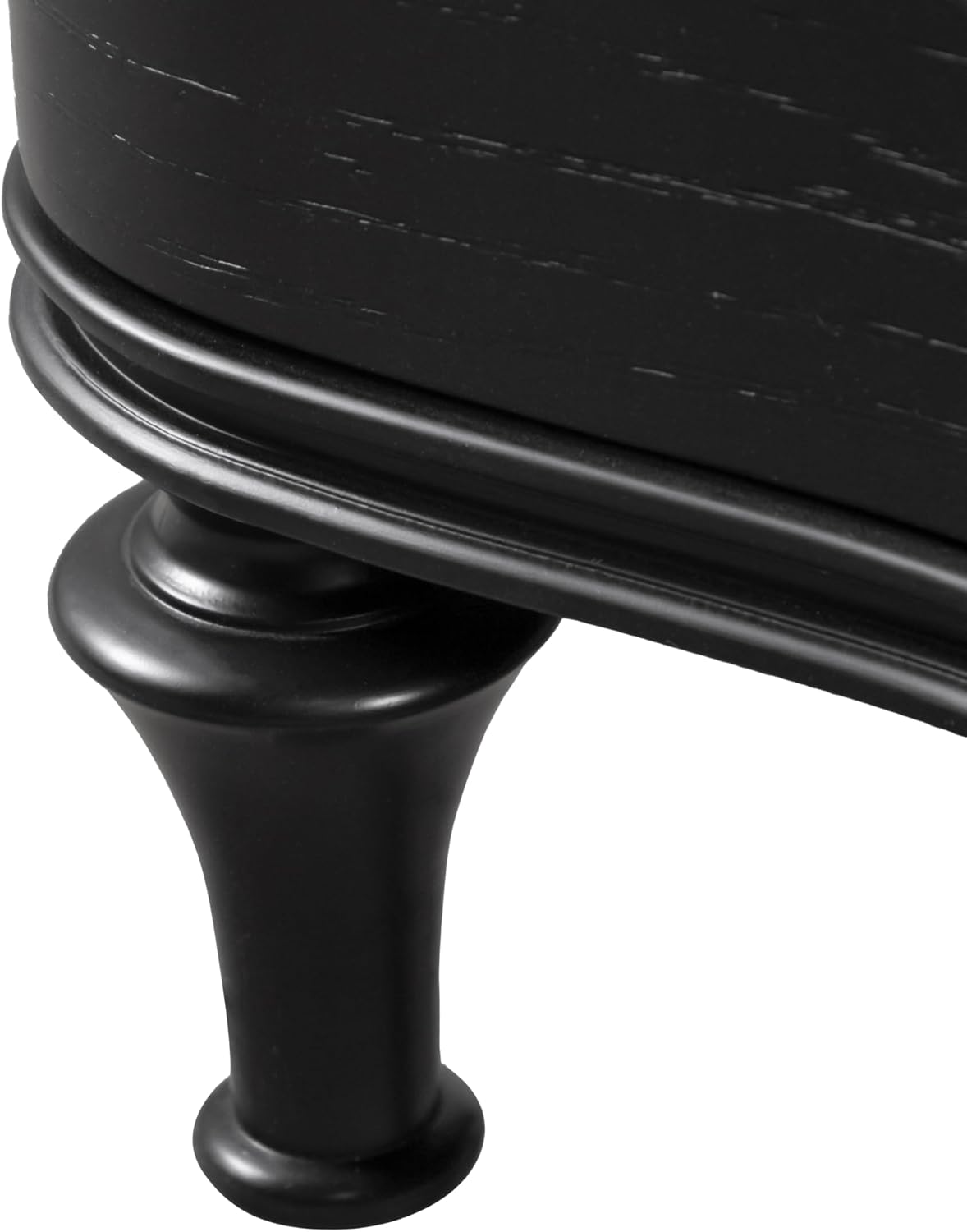 Furniture of America Seabliss Glam Solid Wood 2-Piece Bedroom Set with Padded Headboard Bed, Felt-Lined Top Drawer, Ball-Bearing Glides on Nightstand, Box Spring Needed, King, Black