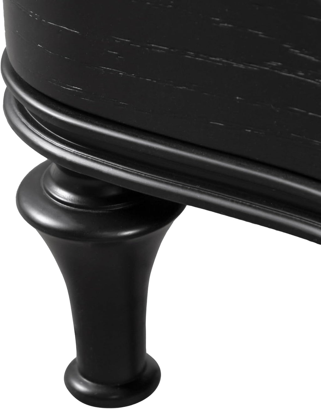 Furniture of America Seabliss Glam Solid Wood 2-Piece Bedroom Set with Padded Headboard Bed, Felt-Lined Top Drawer, Ball-Bearing Glides on Nightstand, Box Spring Needed, Queen, Black