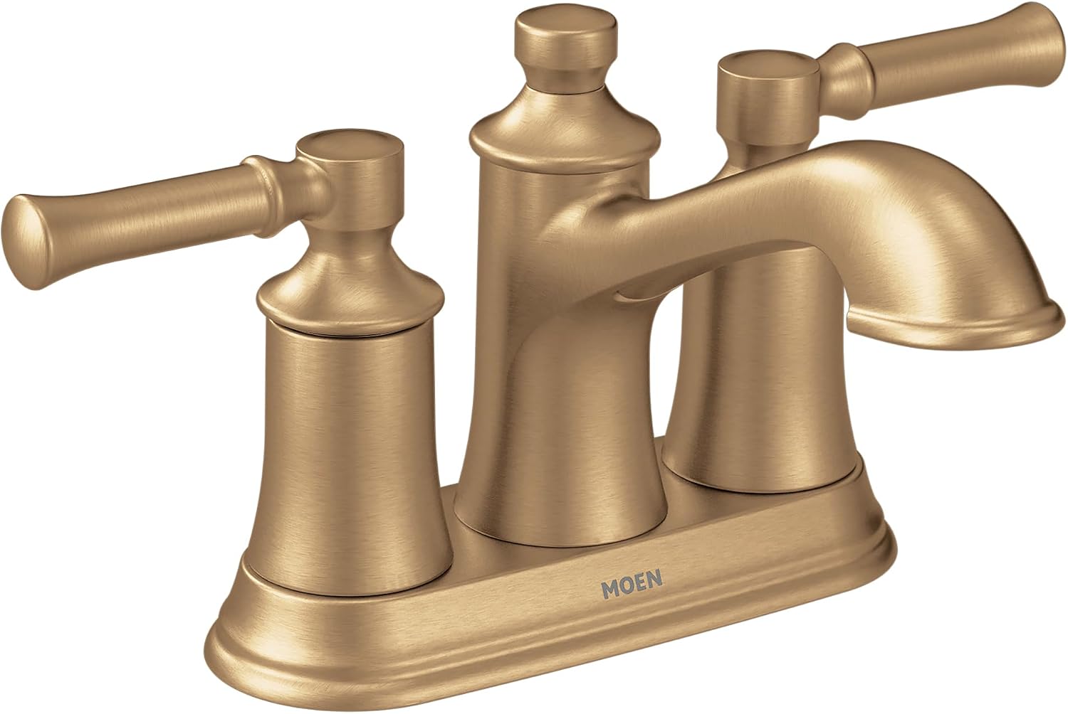 Moen Dartmoor Bronzed Gold Traditional Two Handle Centerset Bathroom Sink Faucet, 6802BZG