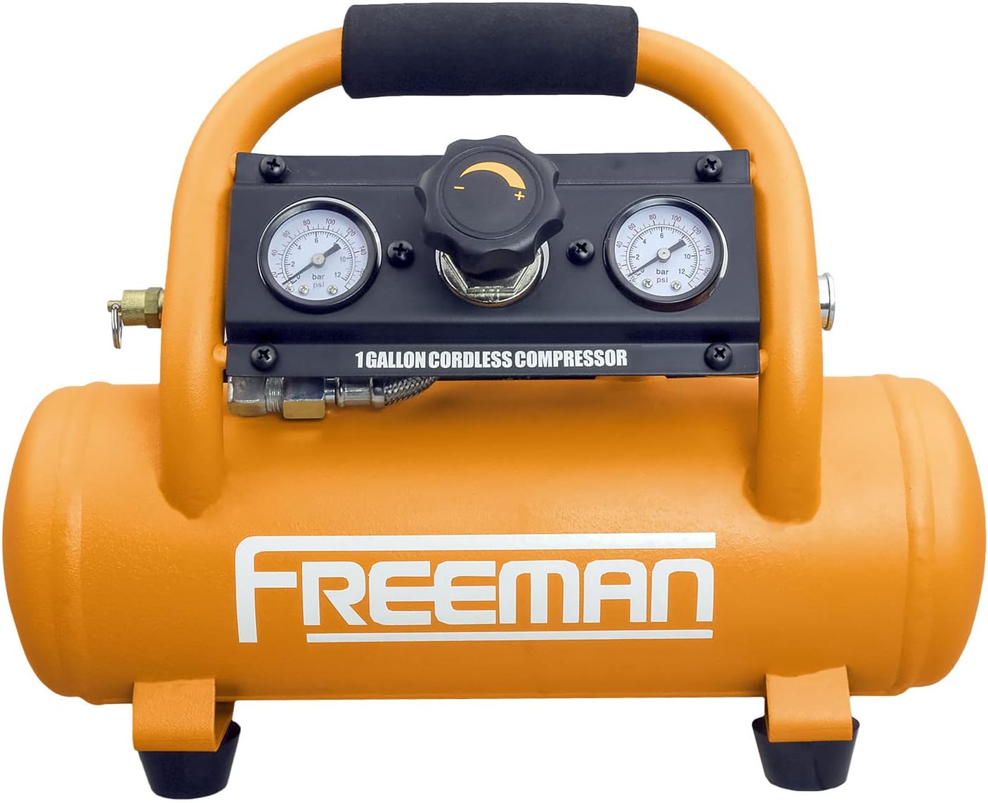 Freeman PE1GCCK 20V Cordless 1 Gallon Air Compressor with 3-in-1 Pneumatic Finish Nailer/Stapler, Battery, Charger, Air Hose, Inflation Accessory Kit and Fasteners (600 Count) – 700 Shots per Charge