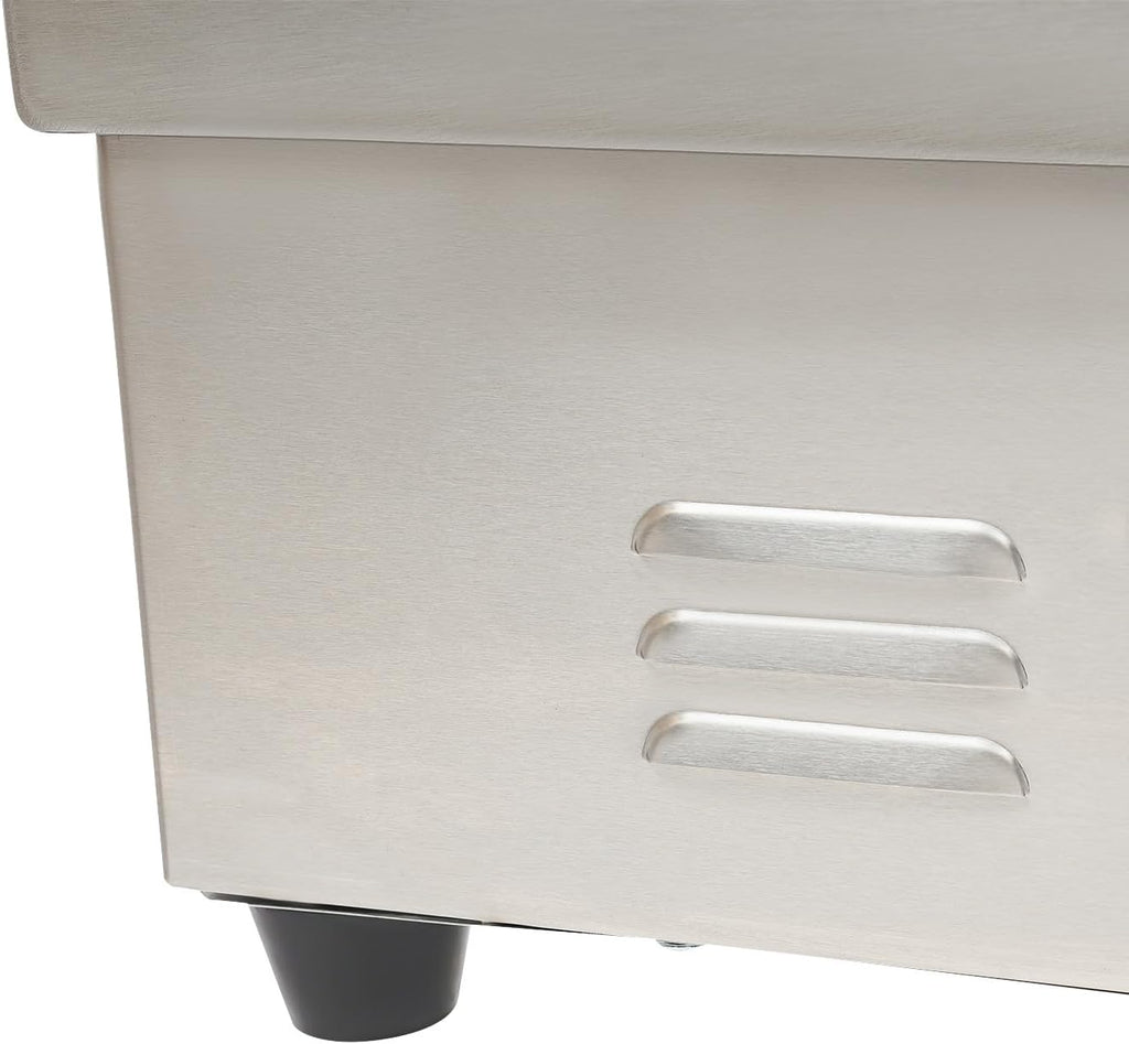 110V 3000W Commercial Teppanyaki Grill, Stainless Steel Countertop Electric Griddle, 122°F-572°F Adjustable Heat, for BBQ, Pancakes, Hamburgers Making