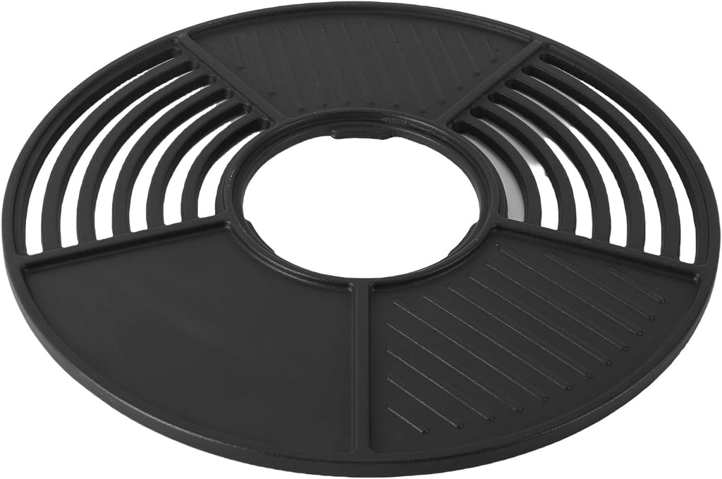 Cast Iron Grill Plate 42cm Round Heavy Duty Non Stick Enamel Coating Grill Griddle for Indoor Outdoor Cooking BBQ Camping Picnics Backyard Parties
