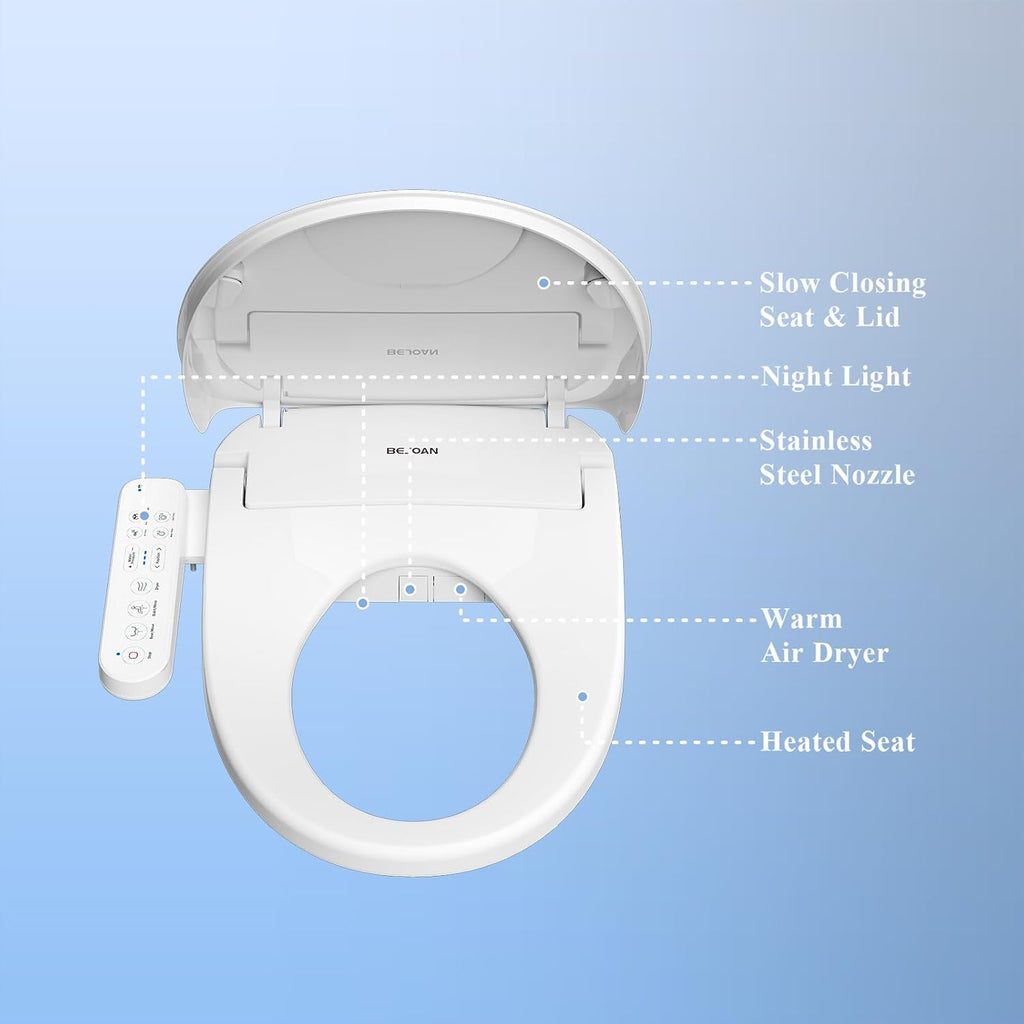 Z1 Bidet Toilet Seat, Bidet Attachment for Toilet Warm Water, Elongated Heated Toilet Seat with Quite Close, Electric Smart Air Dryer, Customizable Washing Modes for Ultimate Comfort
