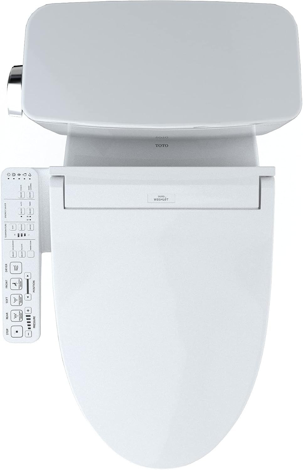 TOTO Drake Two-Piece Elongated 1.6 GPF TORNADO FLUSH Toilet with CEFIONTECT and SoftClose Seat, WASHLET+ Ready, Cotton White - MS776124CSG#01