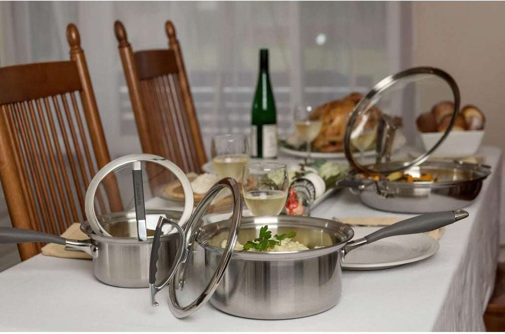 8-piece Luxury Collection Cookware Set with 1.5-qt Sauce Pan, 3-qt Sauce Pan, 8-qt Stock Pot and 12-in Dual Handle Casserole
