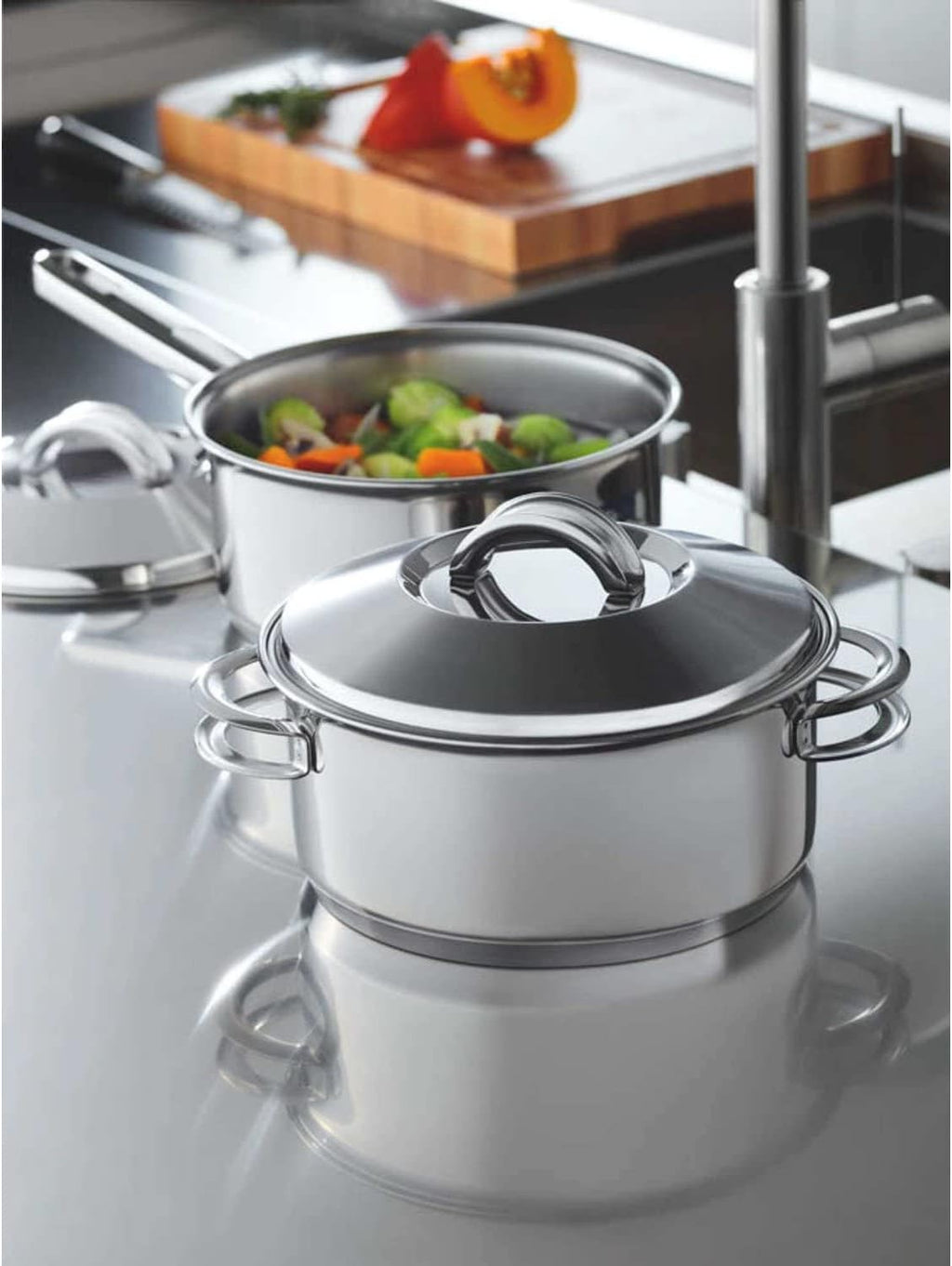 Tramontina 62501/200 Solar, Bottom 3-Layer Stainless Saucepan, 7.9 inches (20 cm), Thermal Conduction, 3-Layer Construction, Stainless Steel, Dishwasher Safe, Gas and Induction Compatible, Gift for