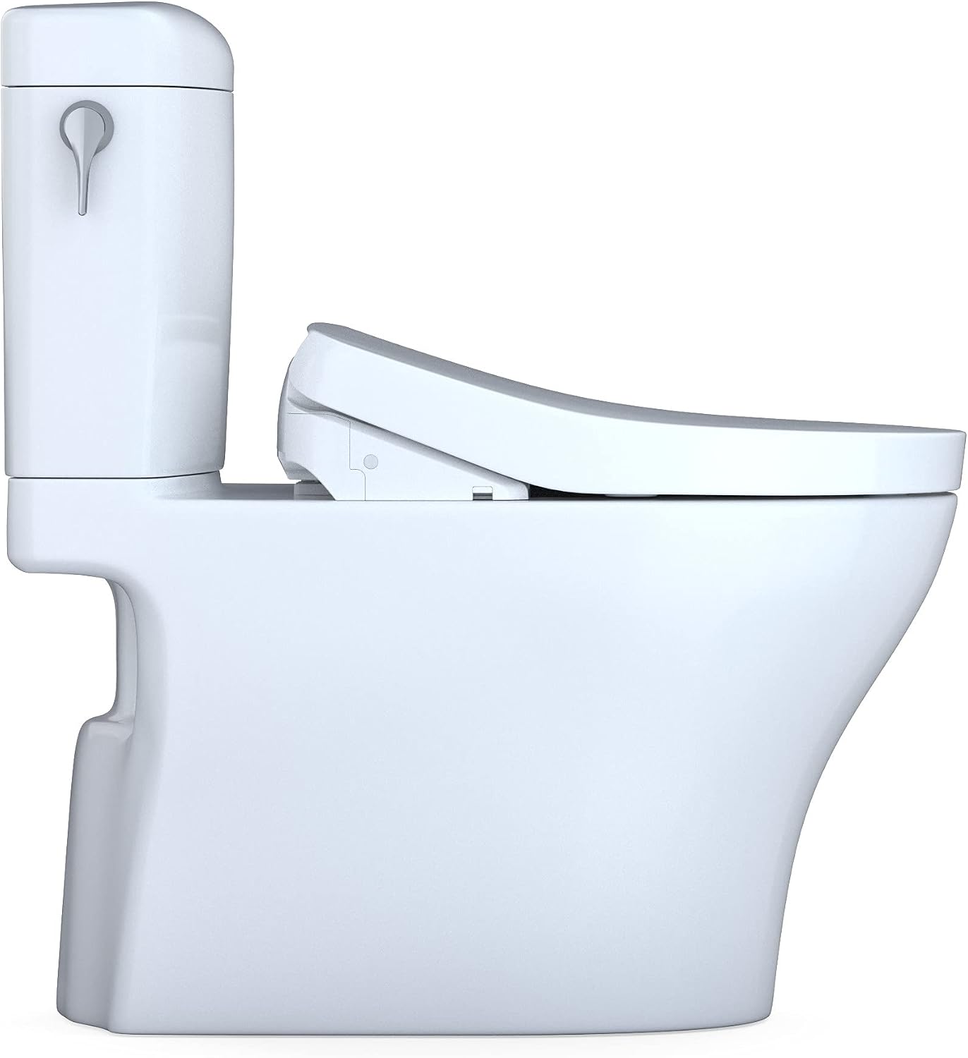 TOTO® WASHLET®+ Aquia IV® Cube Two-Piece Elongated Dual Flush 1.28 and 0.9 GPF Toilet with Auto Flush S550e Bidet Seat, Cotton White - MW4363056CEMFGNA#01