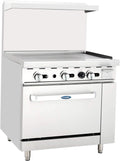 Atosa 36' Commercial Gas Range, Griddle Top, 1 Oven, Natural Gas, Stainless Steel, Freestanding
