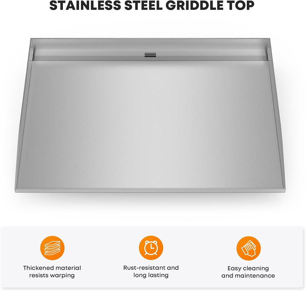 Stanbroil 22 Inch Stainless Steel Flat Top Griddle Replacement Top for Blackstone 22' Tabletop Griddle Station, Griddle Top Replacement with Rear Grease System