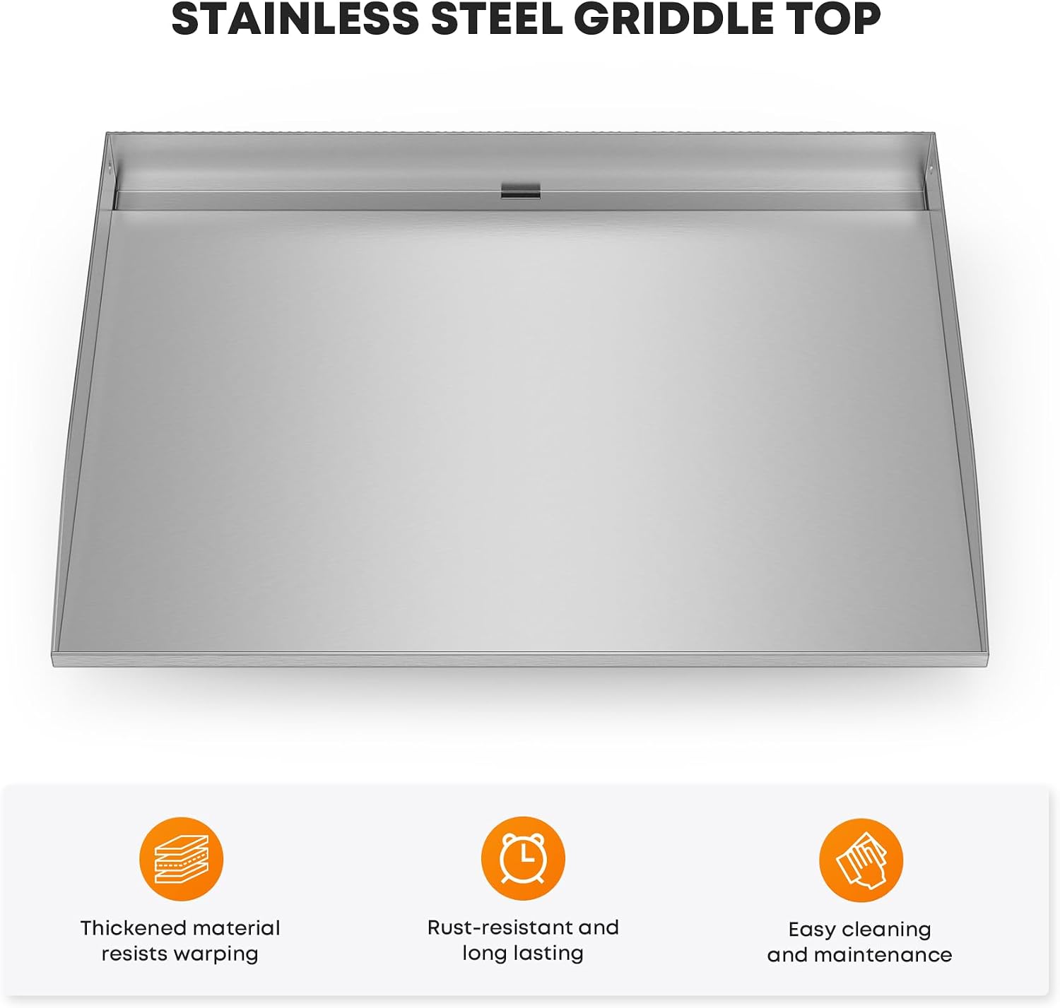 Stanbroil 22 Inch Stainless Steel Flat Top Griddle Replacement Top for Blackstone 22' Tabletop Griddle Station, Griddle Top Replacement with Rear Grease System