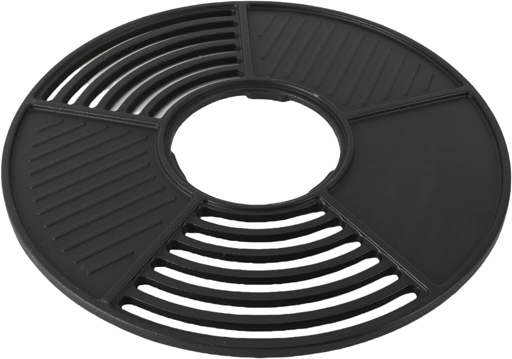 Cast Iron Grill Plate 42cm Round Heavy Duty Non Stick Enamel Coating Grill Griddle for Indoor Outdoor Cooking BBQ Camping Picnics Backyard Parties