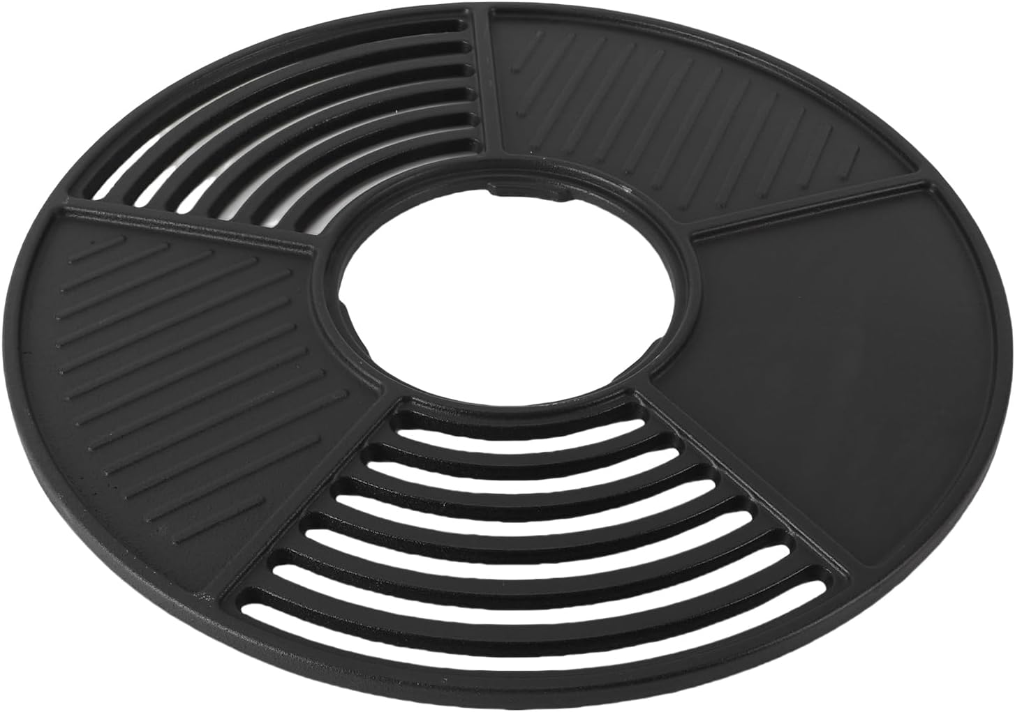 Cast Iron Grill Plate 42cm Round Heavy Duty Non Stick Enamel Coating Grill Griddle for Indoor Outdoor Cooking BBQ Camping Picnics Backyard Parties