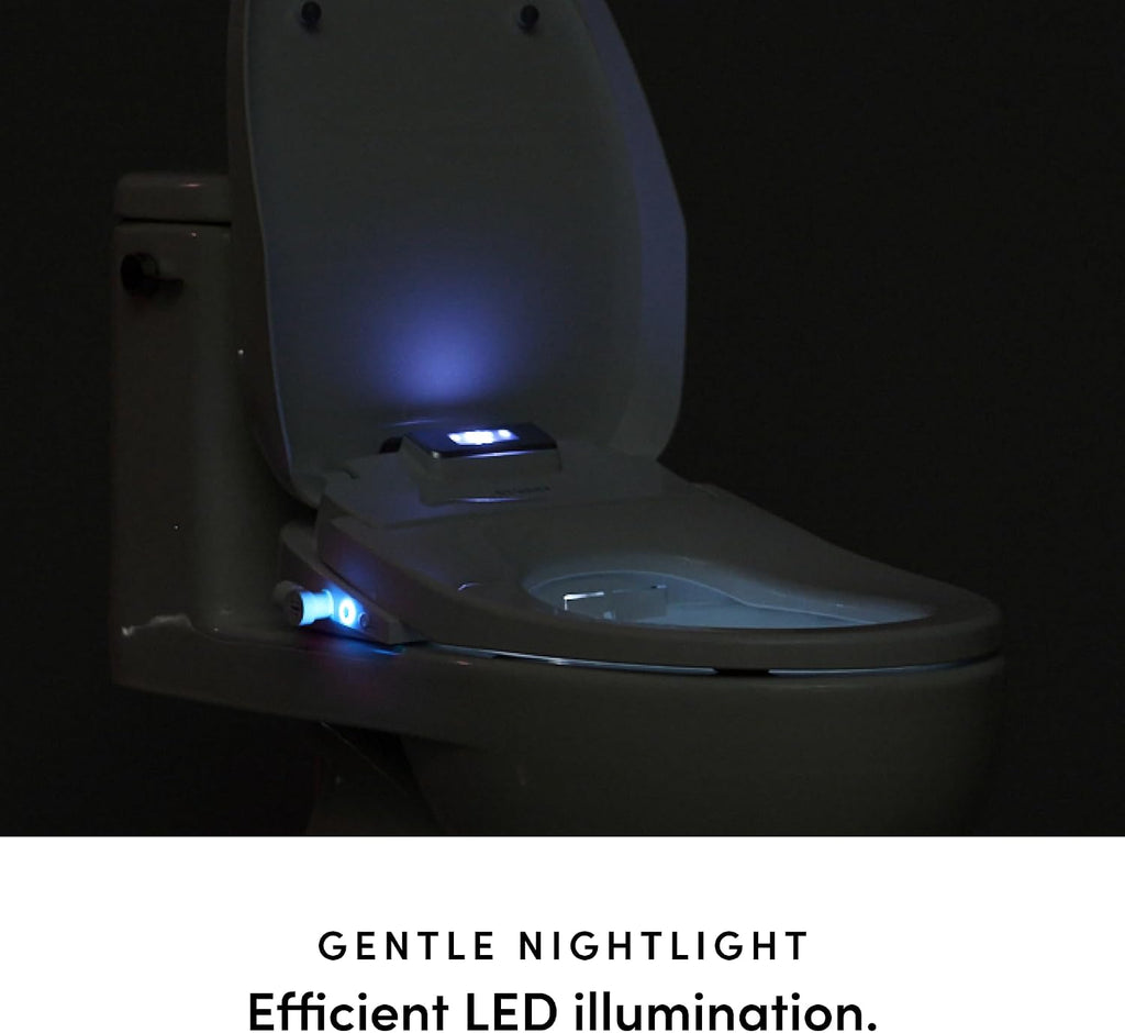 TUSHY Aura Luxury Electric Bidet Seat: Heated Toilet Seat with Temperature Control, Self-Cleaning Nozzle, Instant Adjustable Warm Water & Dryer (Remote Control & Auto Open, Soft Close Lid), Elongated