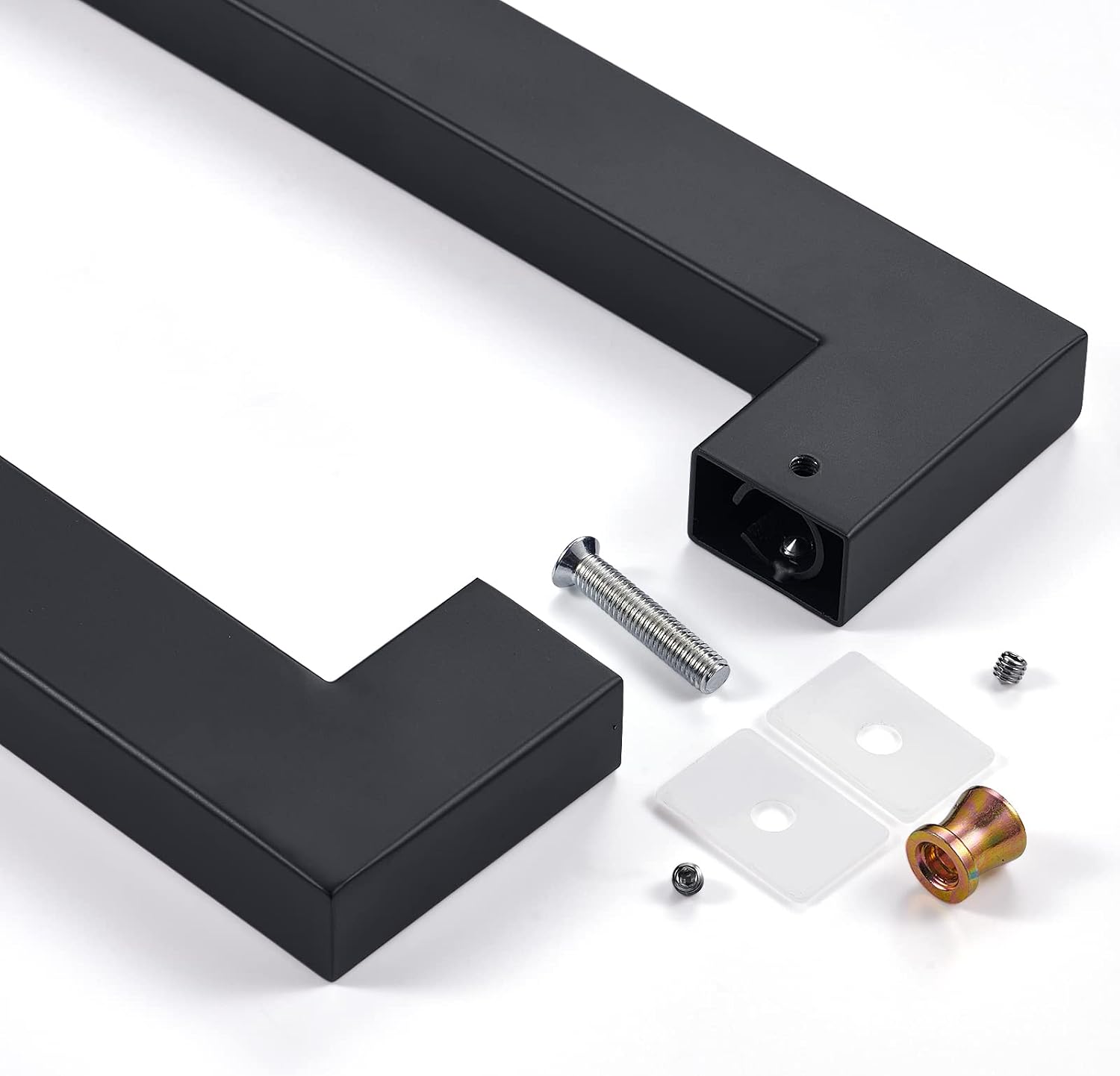 Ranbo Squared-Shaped/Rectangle 71' Large Push Pull Door Handle, Back to Back,1762mm (69 3/8 inch), 1.2 mm 304 Stainless Steel, for Barn,Front, Wood, Commercial, Entrance Door, Matte Black