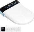 MEJE #001U-Electric Bidet Seat for Elongated Toilets with Remote and LED Display,Auto Open and Close,Heated Toilet Seat (White)