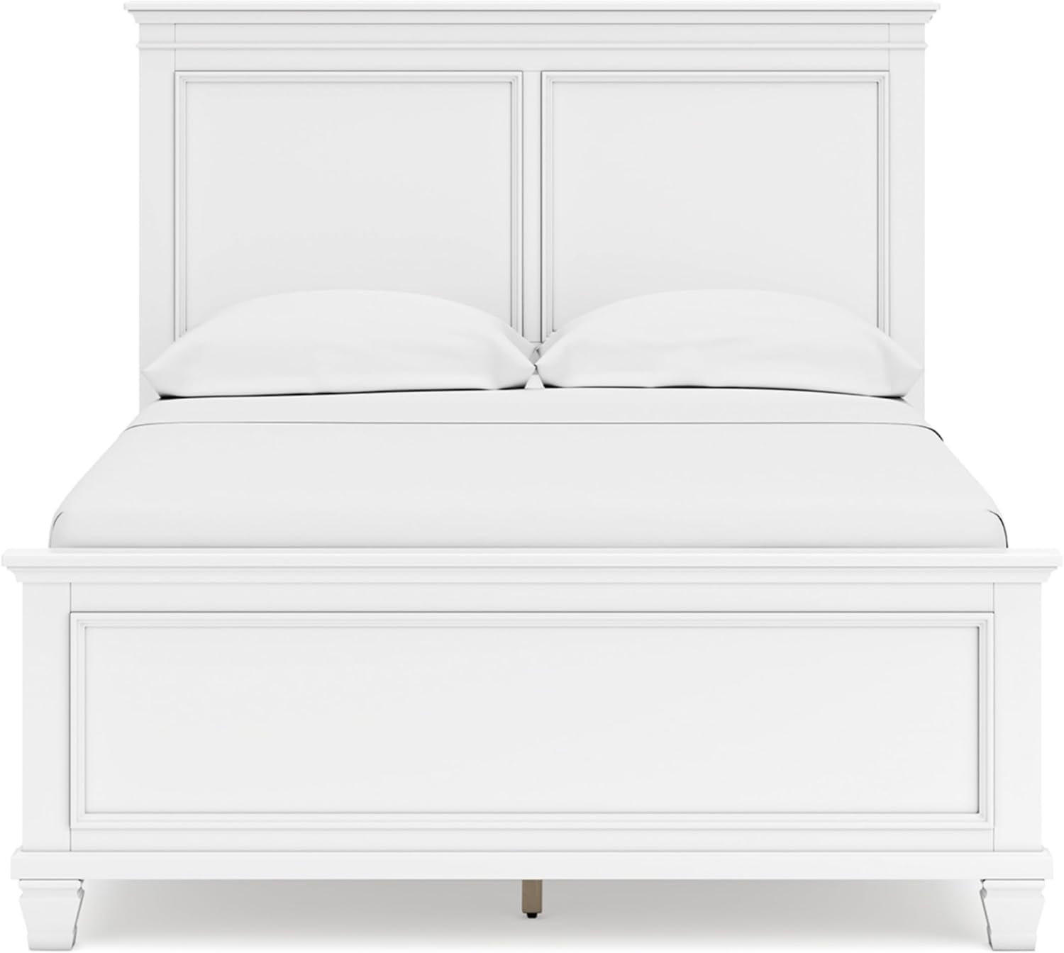 Signature Design by Ashley Fortman Transitional Full Panel Bed with Tapered Feet, Foundation or Box Spring Needed, White