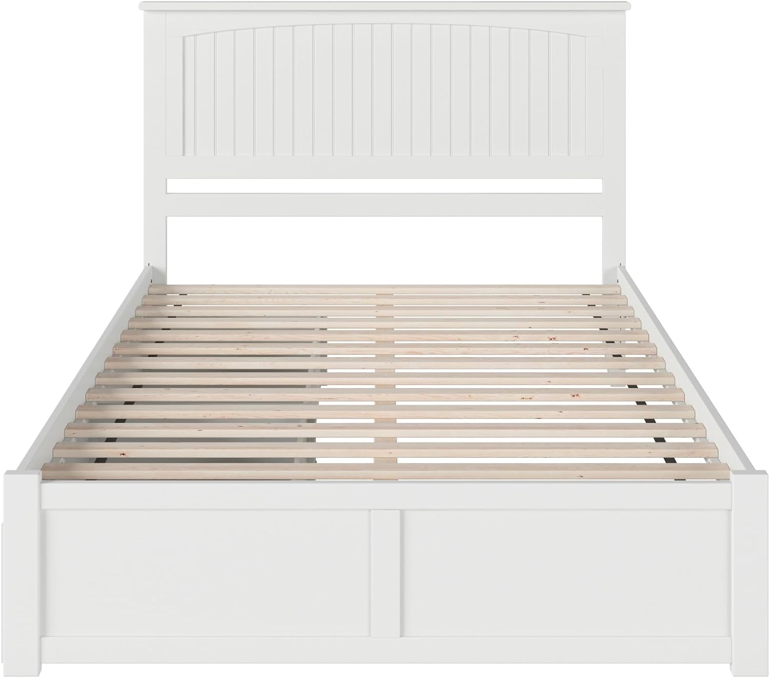 AFI, Nantucket King Platform Bed with Footboard & Storage Drawers, White