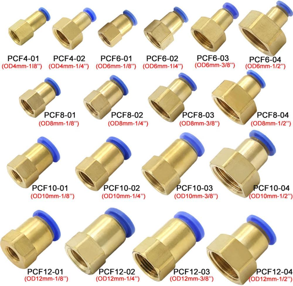 PCF Pneumatic Fittings Quick Air Connector Thread 1/8 1/4 3/8 1/2 BSPT Air Couplings 4mm 6mm 8mm 10mm 12mm Push In Hose Tube,PCF12,03,500 PCS