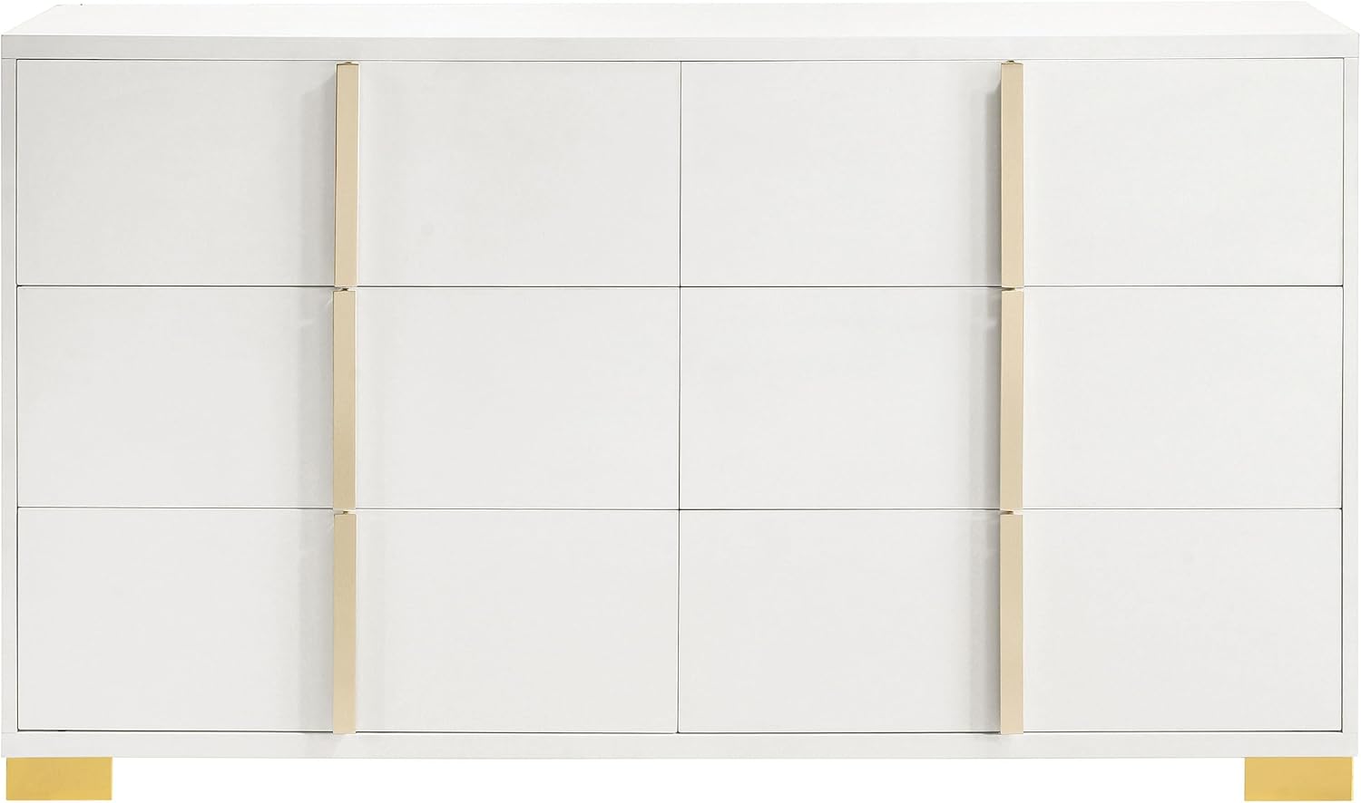 Coaster Home Furnishings Marceline Contemporary 4-Piece Bedroom Set Twin Size LED Panel Bed Frame 51-inch Headboard White 222931T-S4