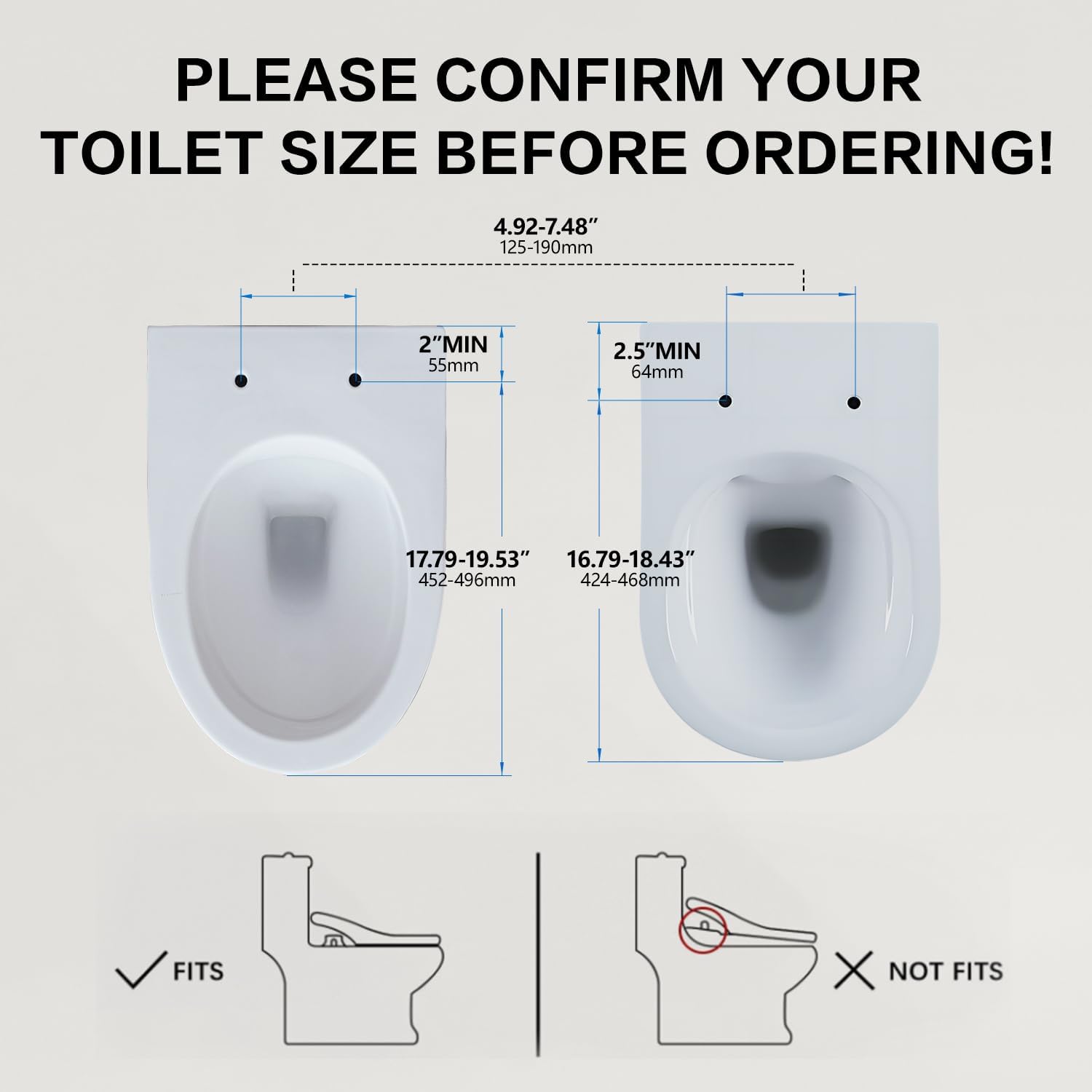 Elongated Bidet Toilet Seat X5, Electric Heated Bidet with Soft Close, Bidet Attachment for Toilet Warm Water with Air Purification