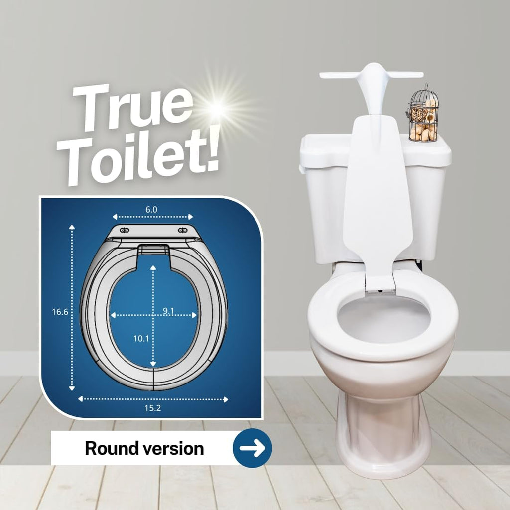 Toilet Seat with Urinal Attachment (Round) - Solution for Urine Splatter in our Bathroom - 100% Effective