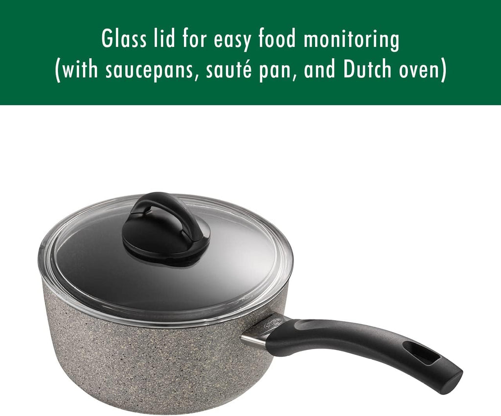 Ballarini 75001-652 Parma Forged Aluminum Nonstick Cookware Set, 10-Piece, Granite