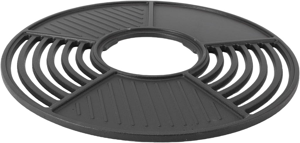 Luqeeg 42cm Round Cast Iron Grill Plate, Non Stick Grate Griddle, Multi Functional Heat Plate Even Heating for Indoor Outdoor Camping and Picnics