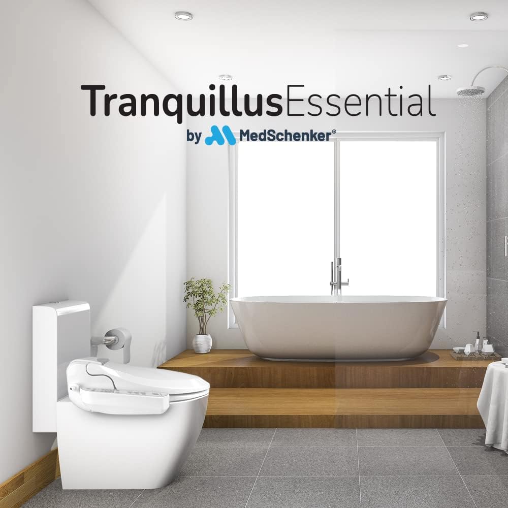 Tranquillus Essential - Electric Bidet Seat, Heated, Dryer, Adjustable Water/Air, Soft Close, ADA, Korean Made