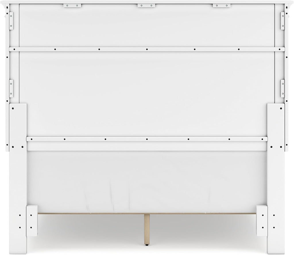 Signature Design by Ashley Fortman Transitional Full Panel Bed with Tapered Feet, Foundation or Box Spring Needed, White