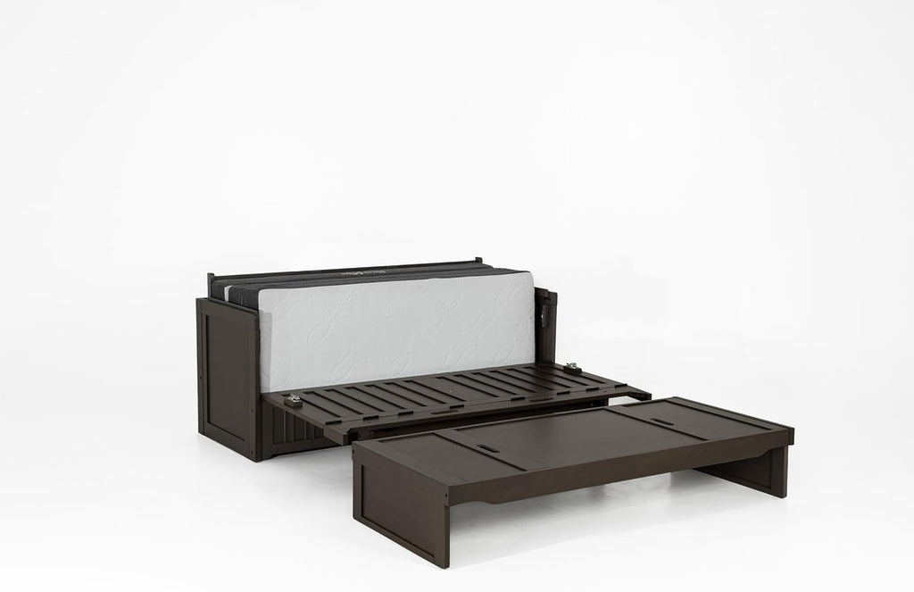 NIGHT & DAY Furniture Murphy Cube Cabinet Bed (Fluted Stonewash)