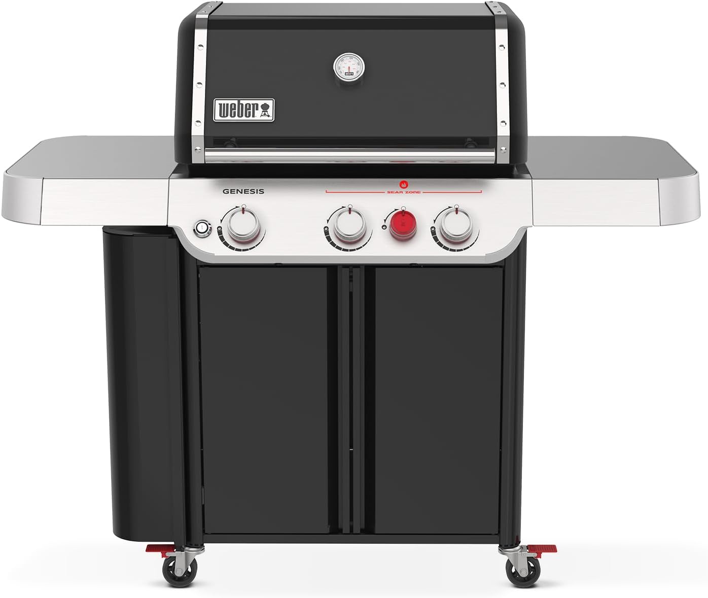 Weber Genesis E-330 Liquid Propane Gas Grill for Outdoor Cooking, 3 Burners, Black – Porcelain-Enameled Cast-Iron Grates, PureBlu Burners & Sear Zone