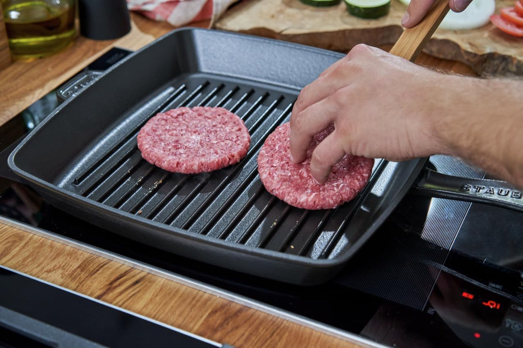 STAUB Cast Iron 12-inch Square Grill Pan - Matte Black