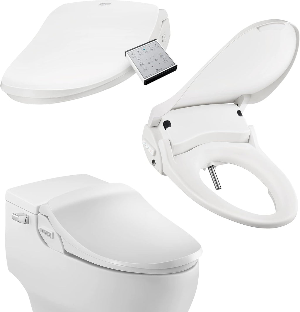 Bio Bidet Slim Two Electric Bidet Toilet Seat Round, Warm Water, Heated Seat, Night Light, Front and Rear Wash, Wireless Remote Control, White