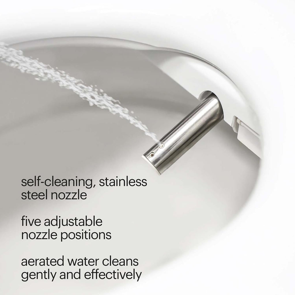 Brondell Swash SE600 Bidet Toilet Seat, Fits Round Toilets, White – Oscillating Stainless-Steel Nozzle, Warm Air Dryer, Ambient Nightlight