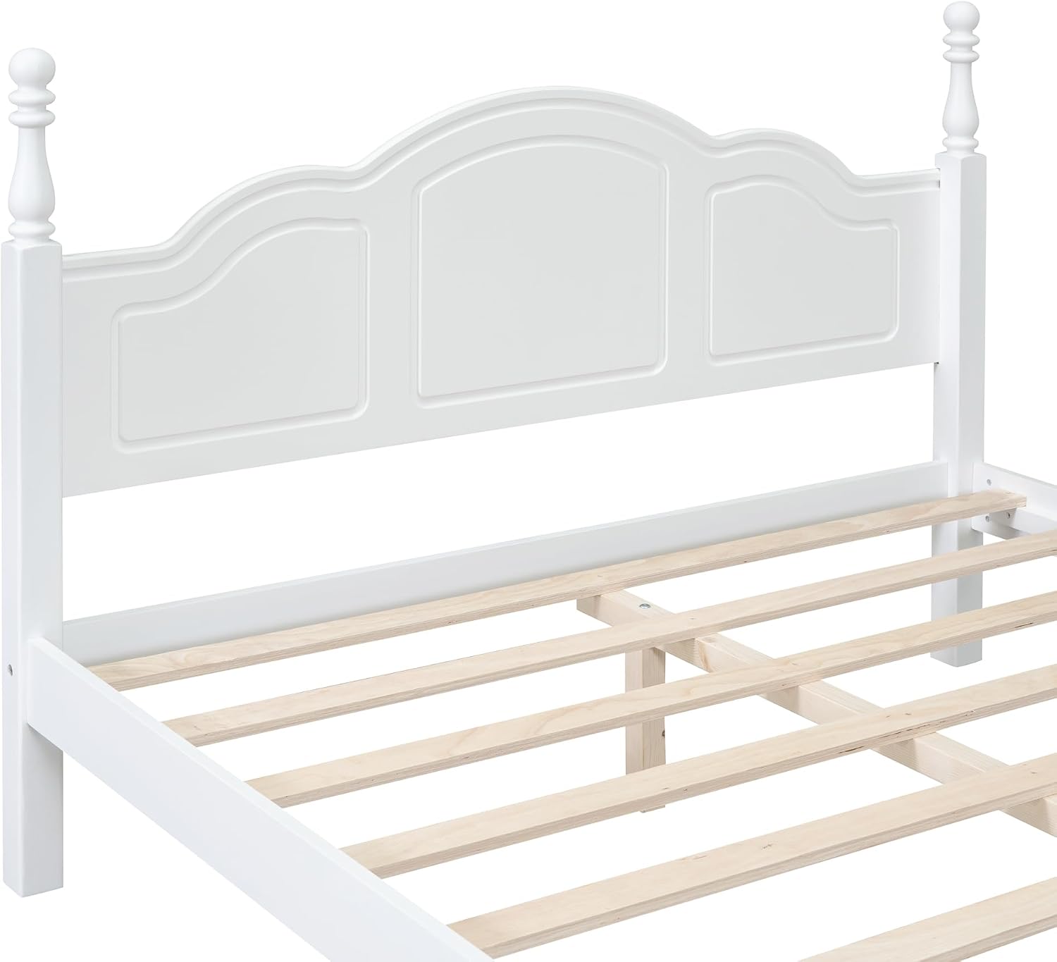 Harper & Bright Designs 3 Pieces Bedroom Sets Queen Size Platform Bed with Headboard and Two Nightstand, Solid Wood Bedroom Furniture Sets for Boys Girls Kids Teens Adults - White