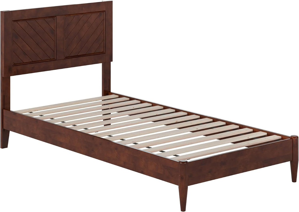 AFI, Berkshire Twin XL Solid Wood Low Profile Platform Bed, Walnut
