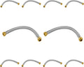 (10 Pack) Seelink 12-Inch Stainless Steel Flexible Water Heater Hose, 1/2' Push-Fit x 3/4' FIP, Push-to-Connect for Copper, PEX, and CPVC