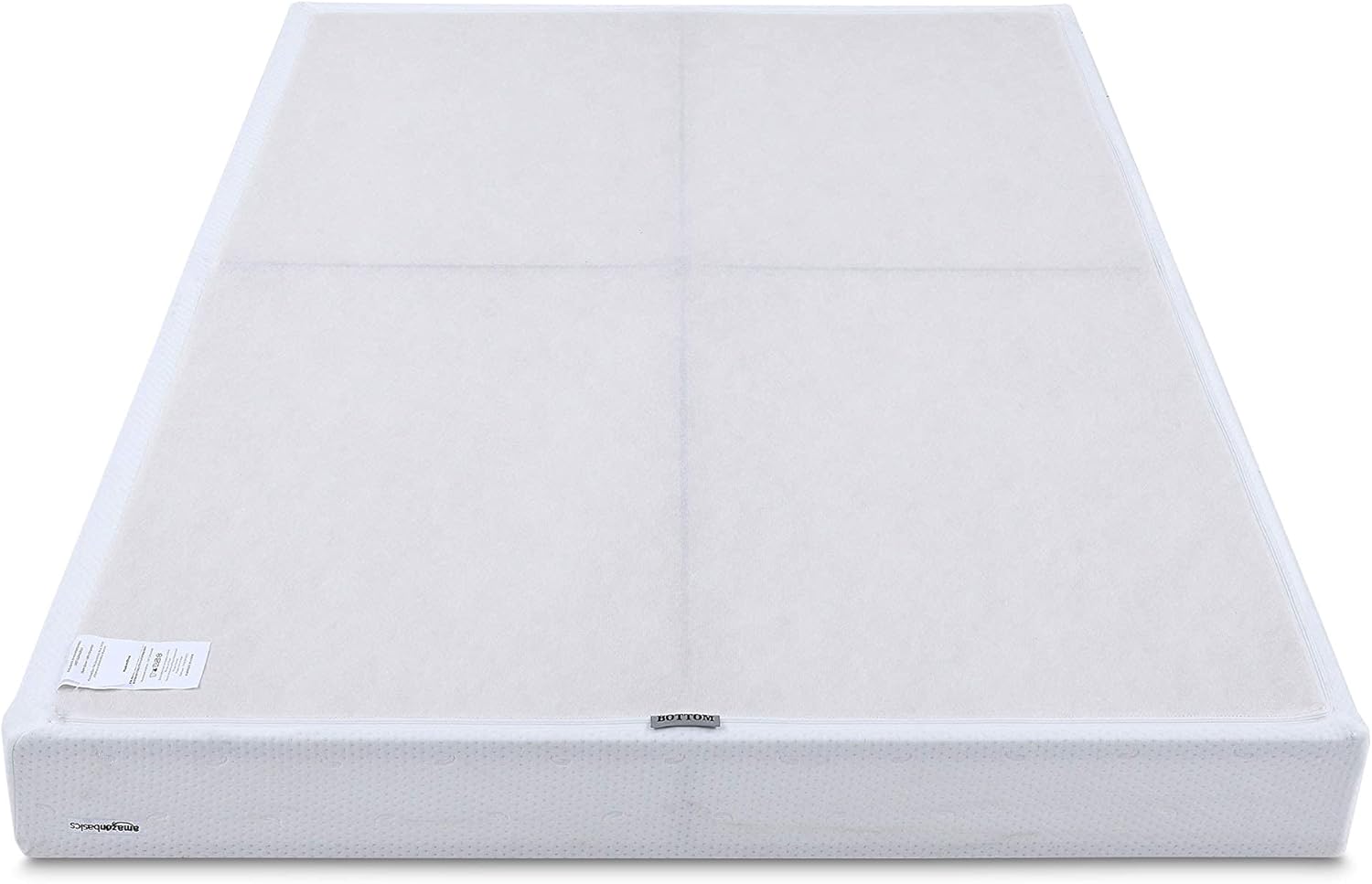 Amazon Basics Smart Box Spring Bed Base, 9-Inch Height Mattress Foundation, Tool-Free Easy Assembly, Metal Frame, Cal King, 83' x 71' x 9', White