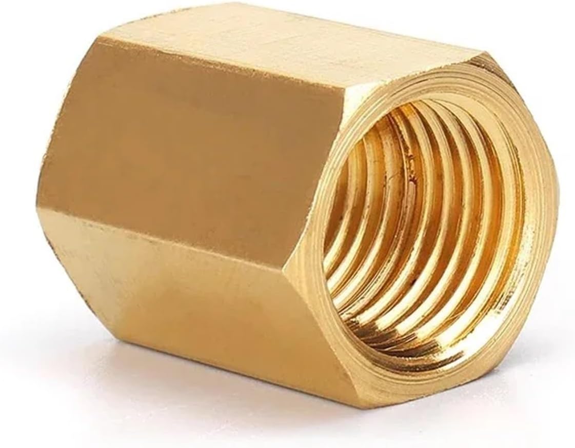 10/50Pcs Female Thread Brass Pipe Fittings Hex Nut Rod Connector 1/8 1/4 3/8 1/2 3/4 Inch Coupling For Water Fuel Gas(01-02,50 pcs)