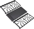 Criditpid WB31X27151 Side Grate & WB31X24738 Center Griddle Plate Kit Replacement Parts for GE Stoves, General Electric Gas Range Burner Grate for JGBS66REKSS JGB735SPSS JGBS86SPSS, 2+1 Pack.