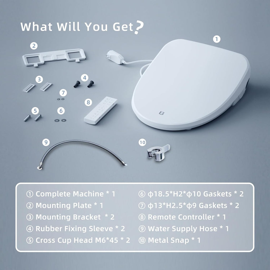 Z1 Bidet Toilet Seat, Bidet Attachment for Toilet Warm Water, Elongated Heated Toilet Seat with Quite Close, Electric Smart Air Dryer, Customizable Washing Modes for Ultimate Comfort
